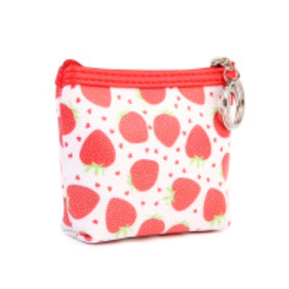 Strawberry print Coin Purse NWT Keyring